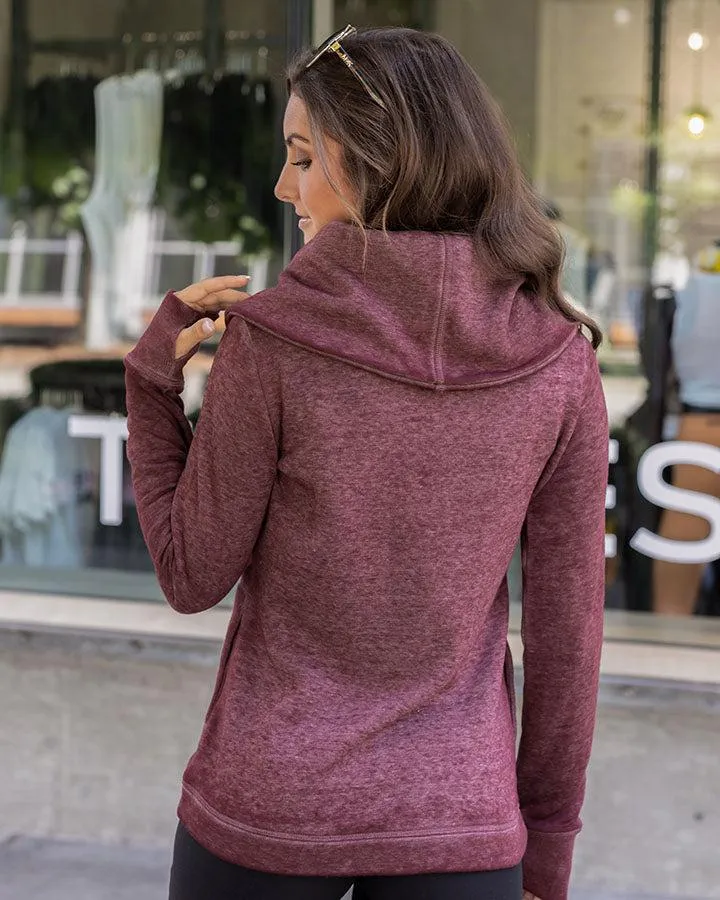 Grace & Lace Fleece Wrap Up - Washed Wine