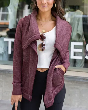 Grace & Lace Fleece Wrap Up - Washed Wine