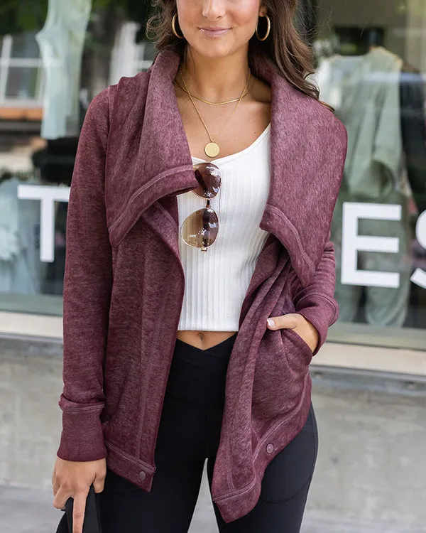 Grace & Lace Fleece Wrap Up - Washed Wine