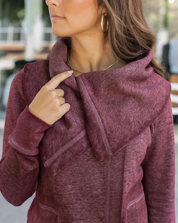 Grace & Lace Fleece Wrap Up - Washed Wine