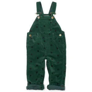 Green Corduroy Dungarees - Black Spot