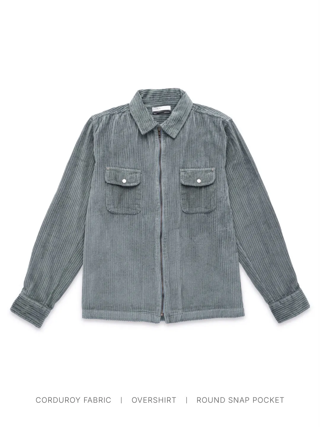 Green Corduroy Mens Overshirt