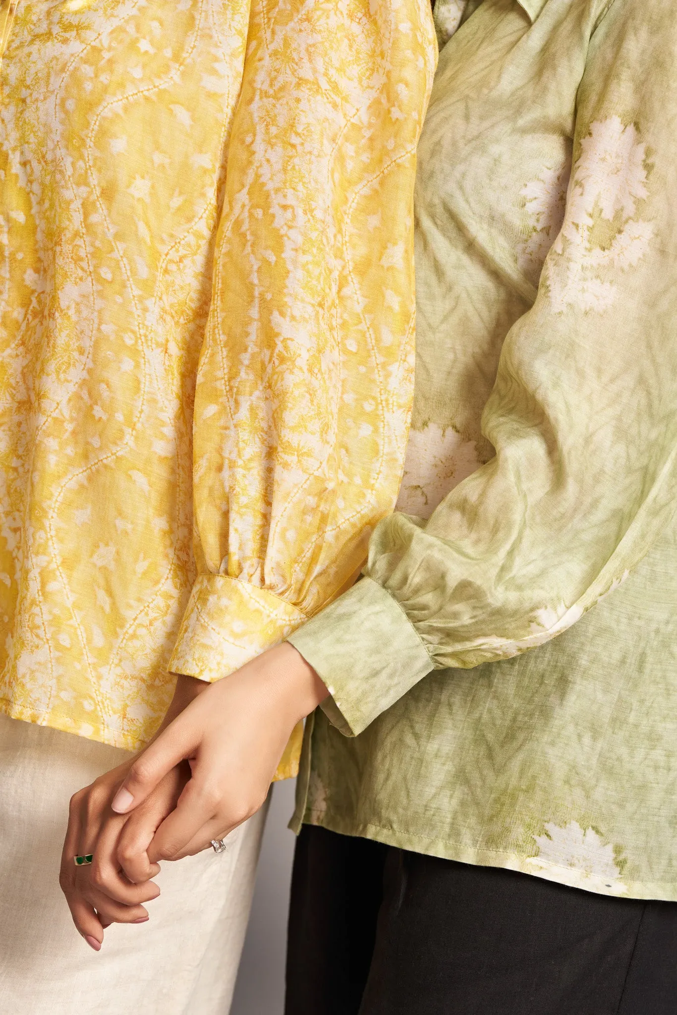 Green Digital Printed Natura Viscose Top