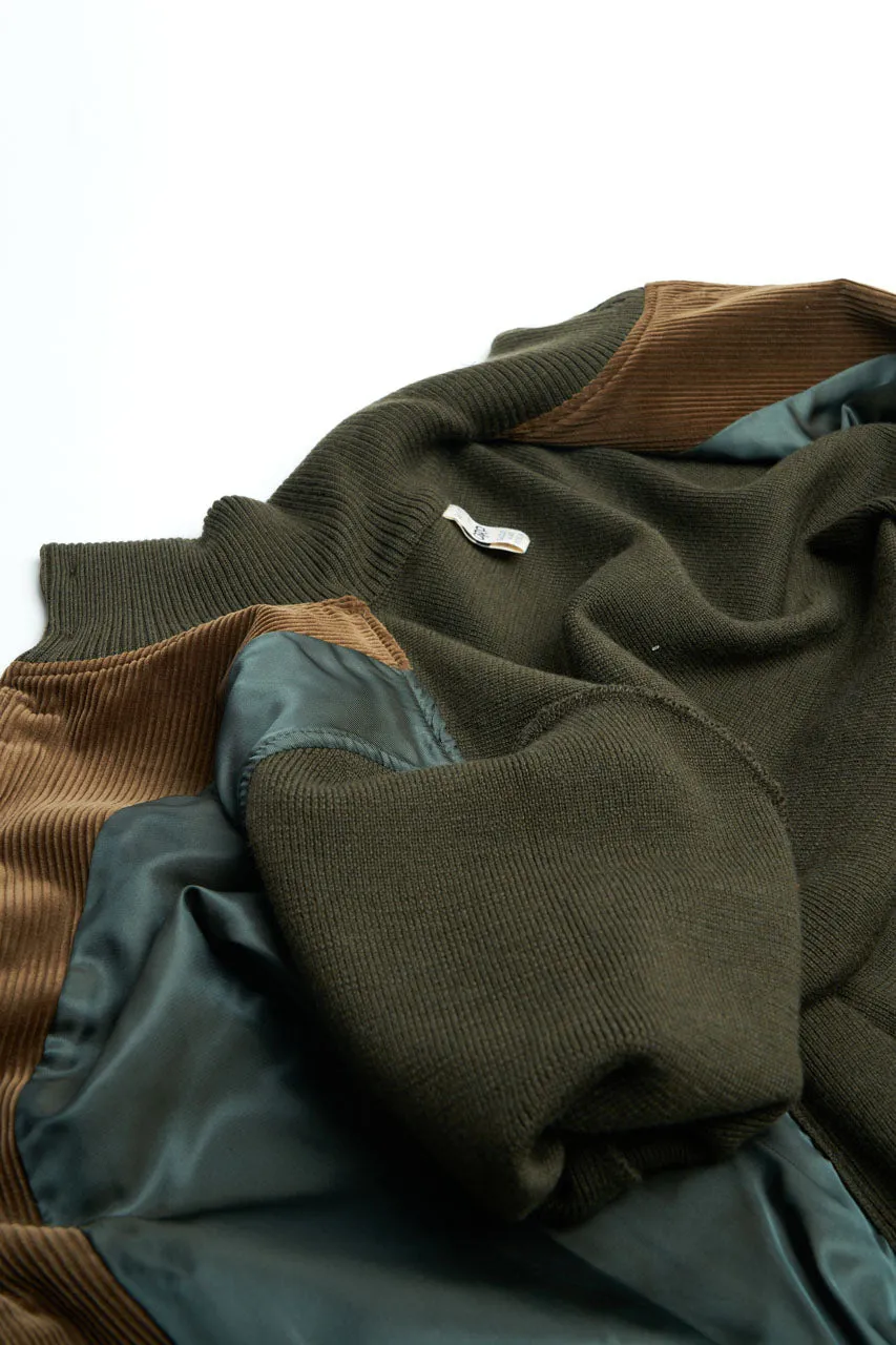 GRP Knitwear Button Jacket Corduroy/Merino Green Brown