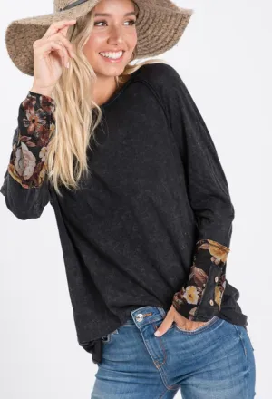 Hailey Floral Sleeve Top-Final Sale