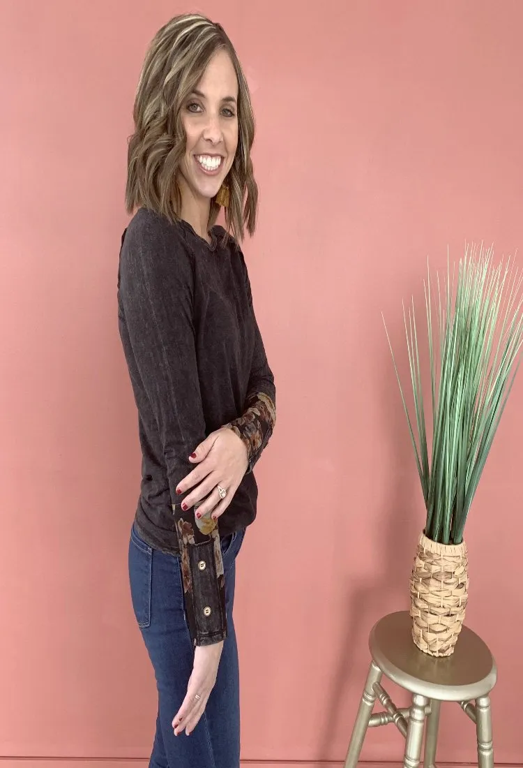 Hailey Floral Sleeve Top-Final Sale