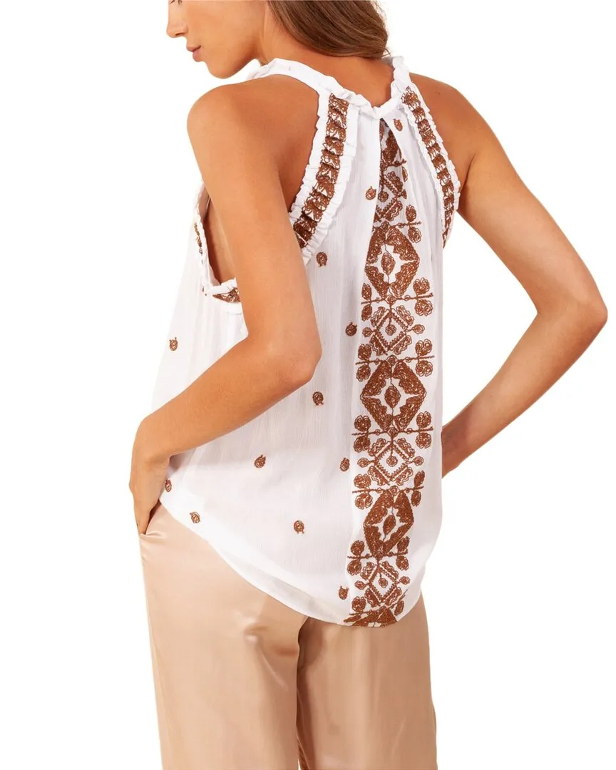 Hale Bob Embroidered Halter Top