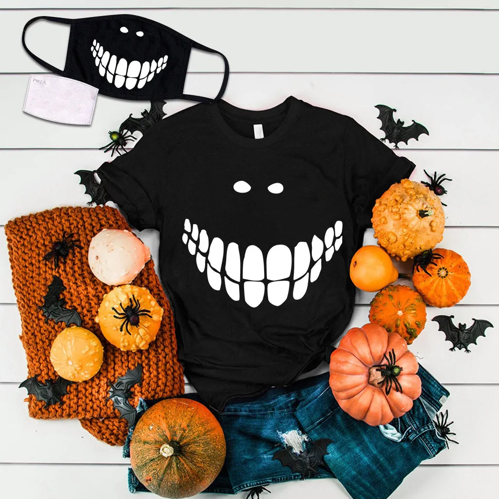 Halloween Printed T-shirt 2-Piece Set