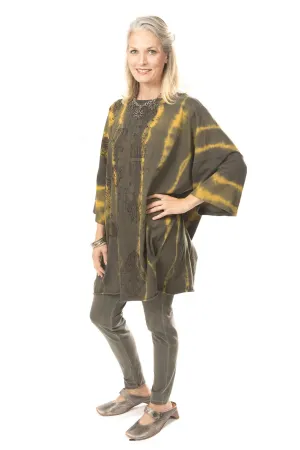 Hand Dyed Line Tunic Printed- Blue Fish Clothing
