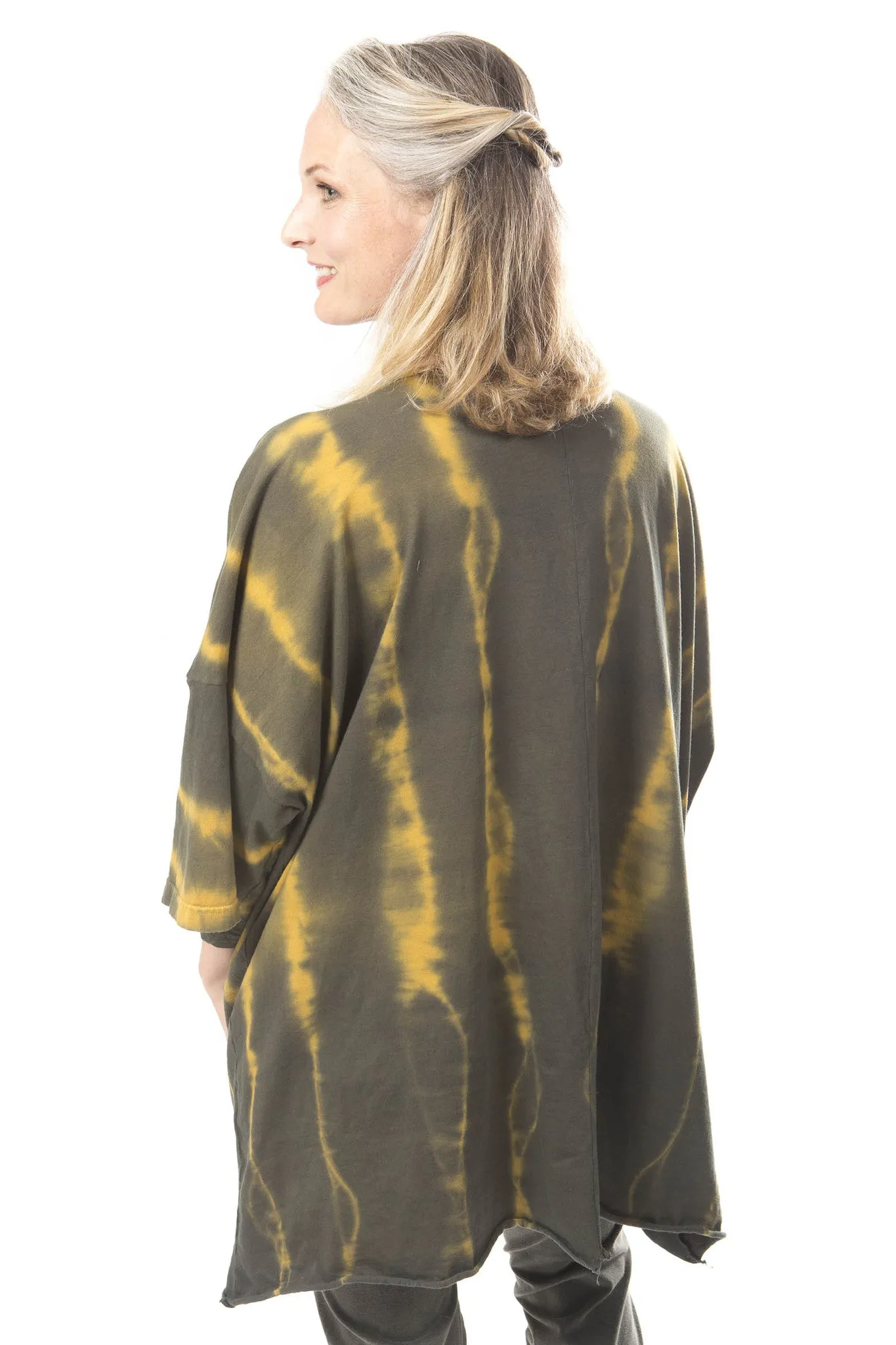 Hand Dyed Line Tunic Printed- Blue Fish Clothing