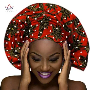 Handmade Multi-color Headtie Ankara Head Decorations Wrap Scarf with Perals African Ankara Printed Head Wrap
