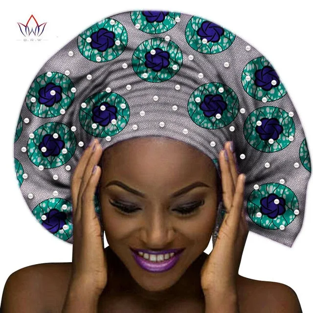 Handmade Multi-color Headtie Ankara Head Decorations Wrap Scarf with Perals African Ankara Printed Head Wrap