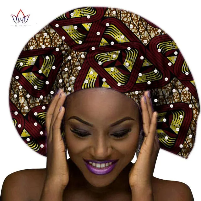 Handmade Multi-color Headtie Ankara Head Decorations Wrap Scarf with Perals African Ankara Printed Head Wrap