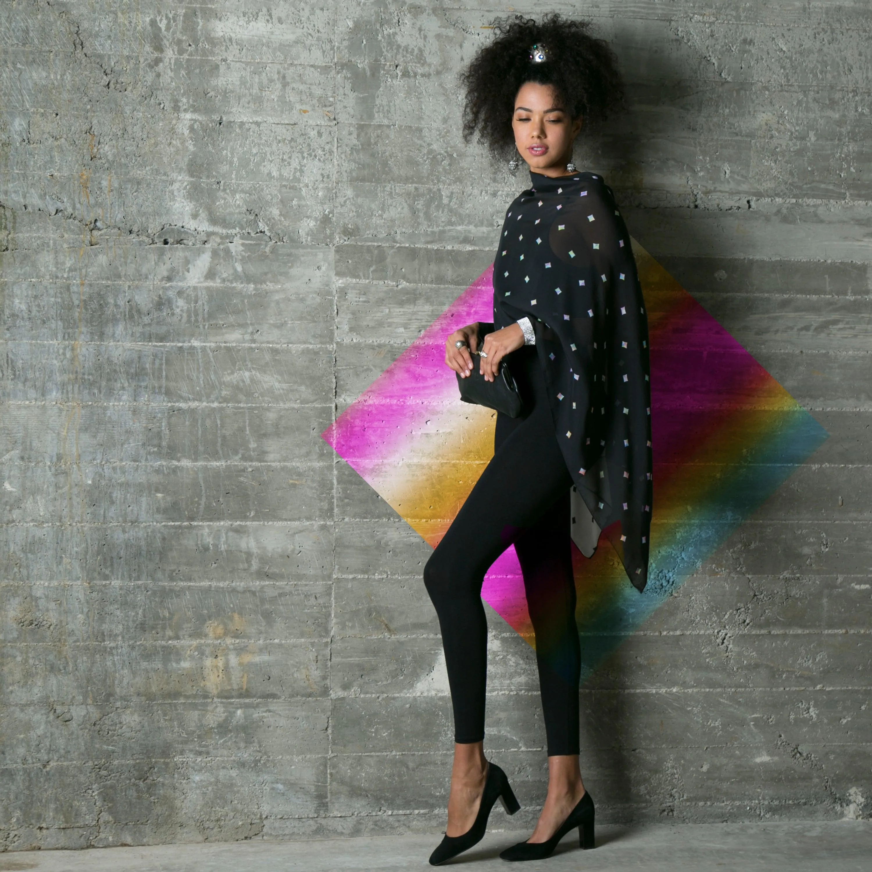 Harlequin Silk Chiffon Scarf Wrap