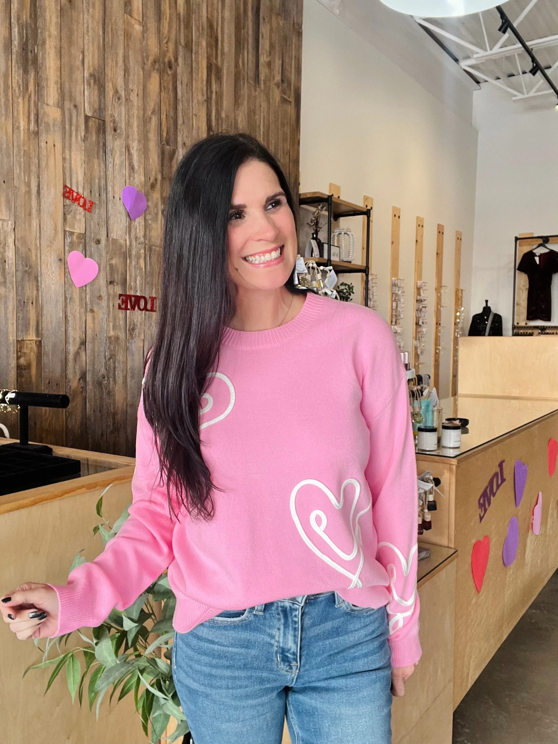 Heart Embroidered Sweater