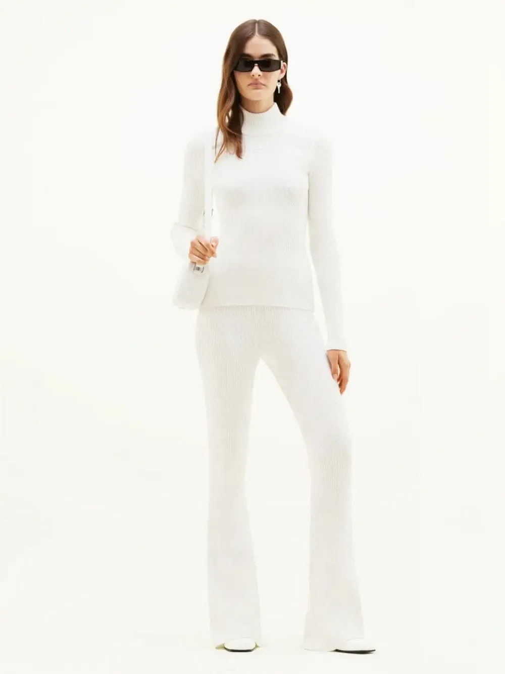 Heritage White ReEdition Rib Knit Mockneck Sweater