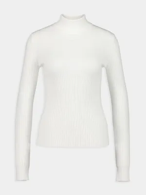 Heritage White ReEdition Rib Knit Mockneck Sweater