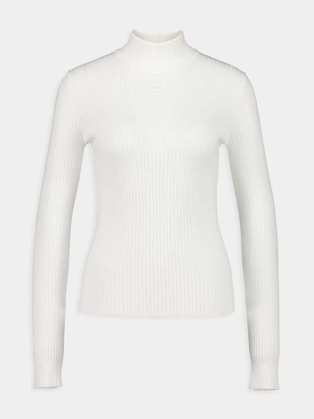 Heritage White ReEdition Rib Knit Mockneck Sweater