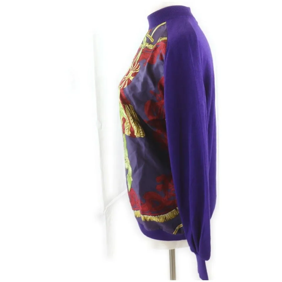 Hermès Size 40 Purple Cashmere x  Silk Sweater Blouse 862212
