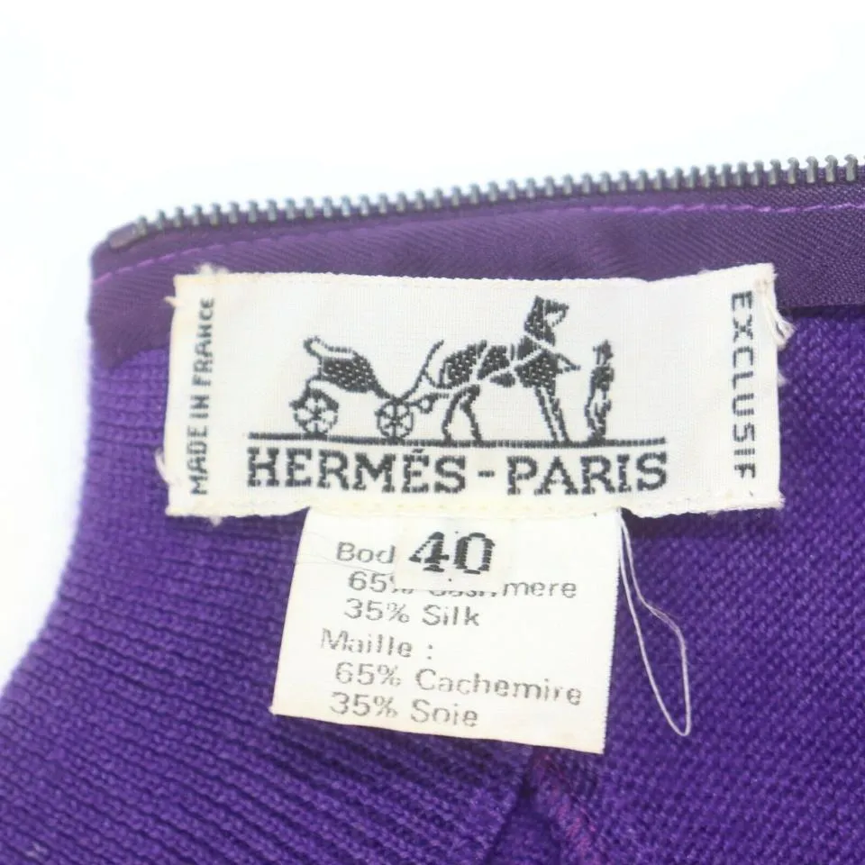Hermès Size 40 Purple Cashmere x  Silk Sweater Blouse 862212