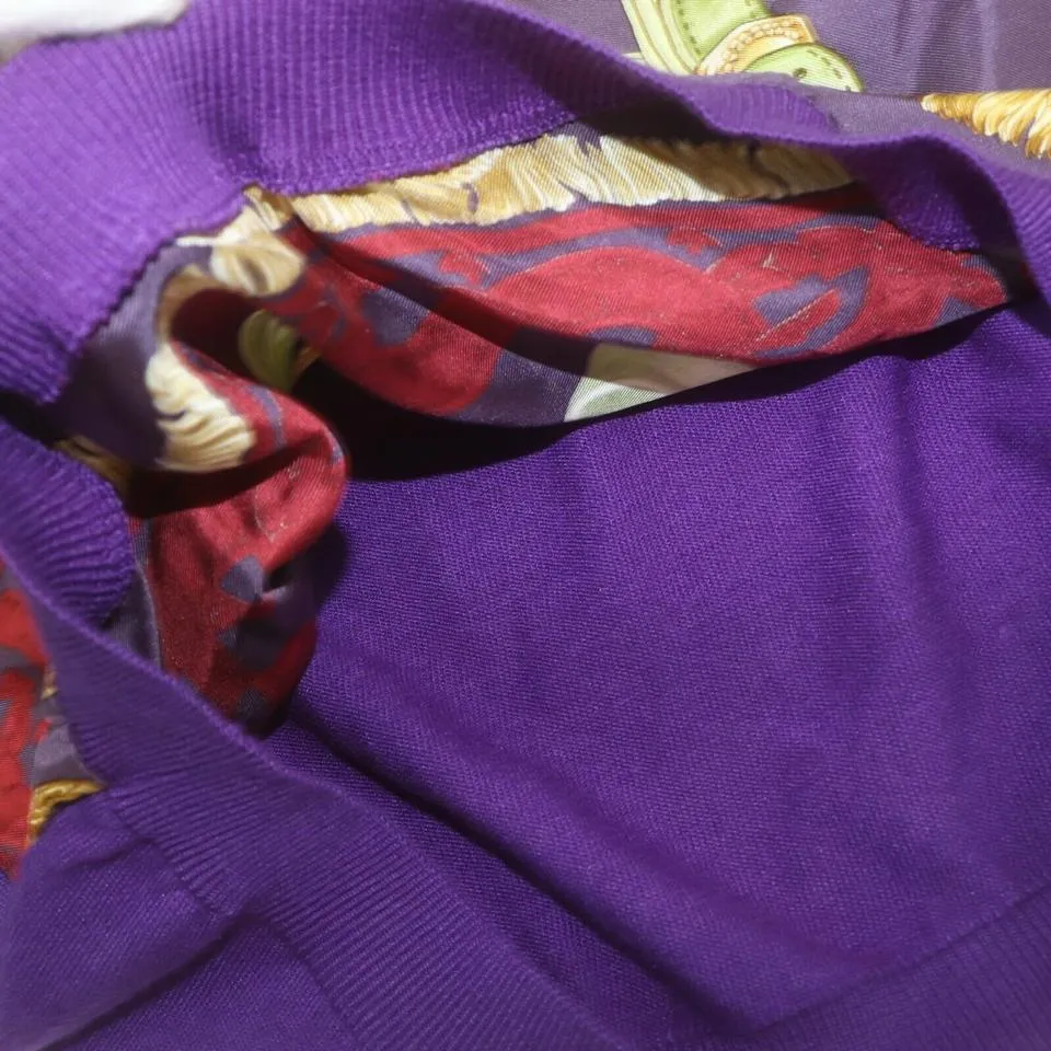 Hermès Size 40 Purple Cashmere x  Silk Sweater Blouse 862212
