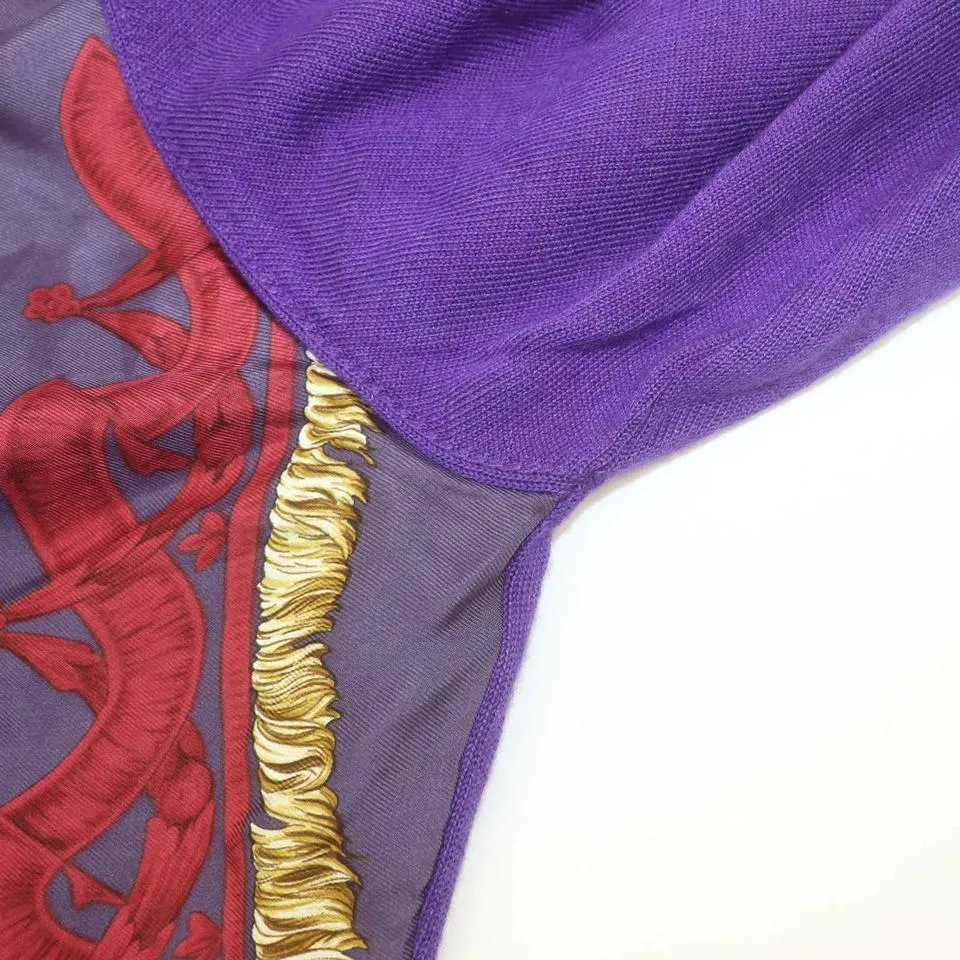 Hermès Size 40 Purple Cashmere x  Silk Sweater Blouse 862212