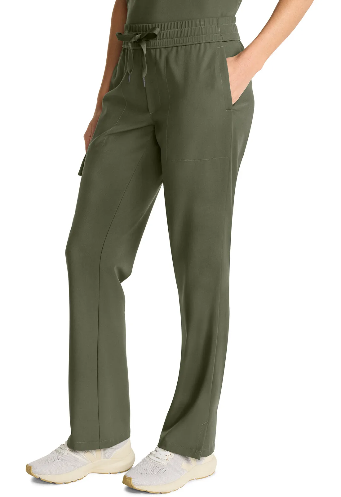 HH Quest HH153 Mid Rise Drawstring Straight Leg Pants Olive