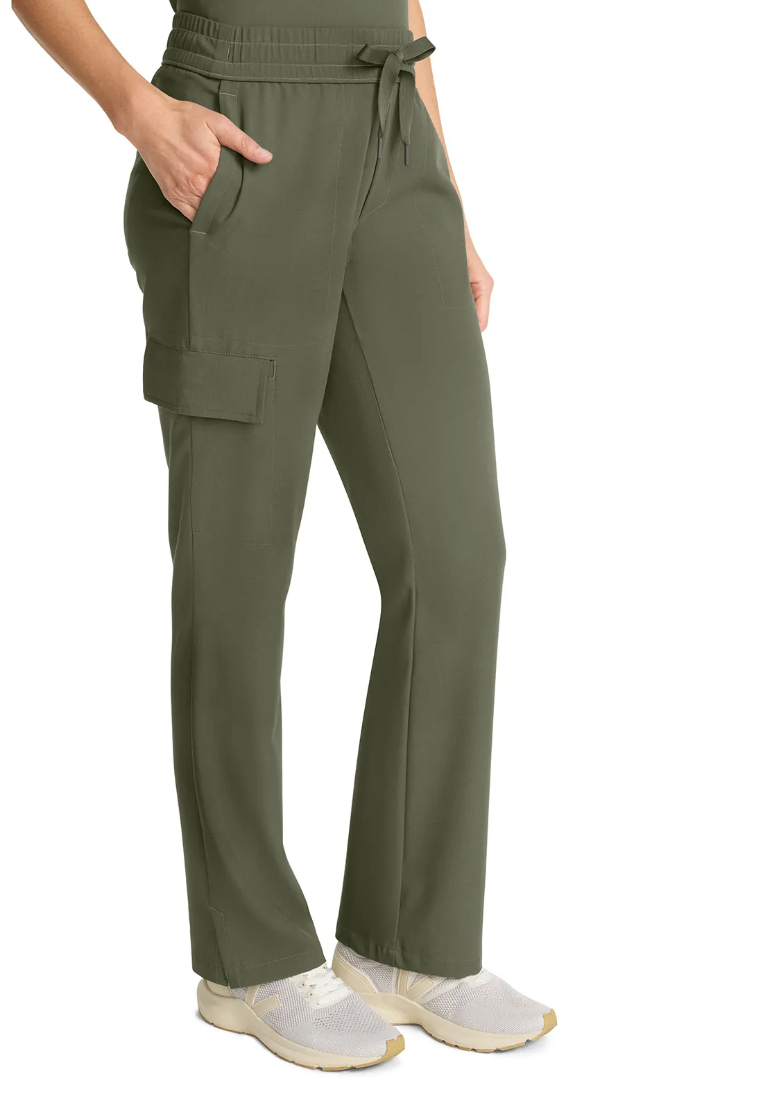 HH Quest HH153 Mid Rise Drawstring Straight Leg Pants Olive