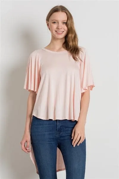 HI-Low Short Sleeve Top Blush - Pack of 6