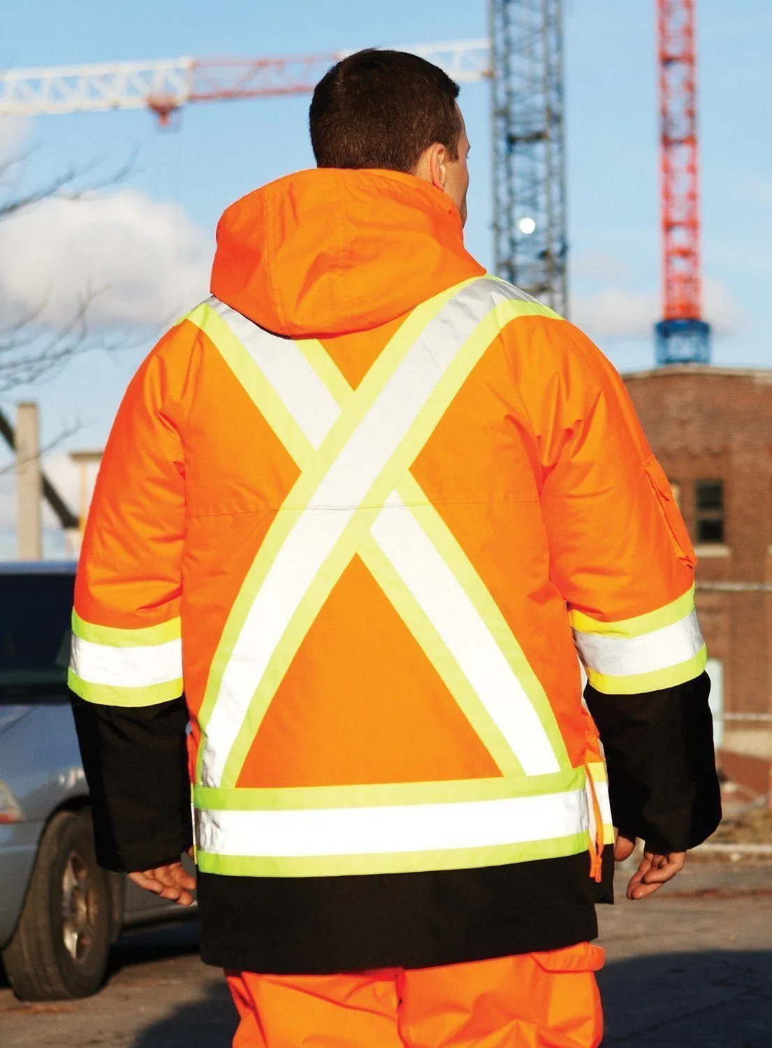 Hi Vis Safety Winter Cargo Parka