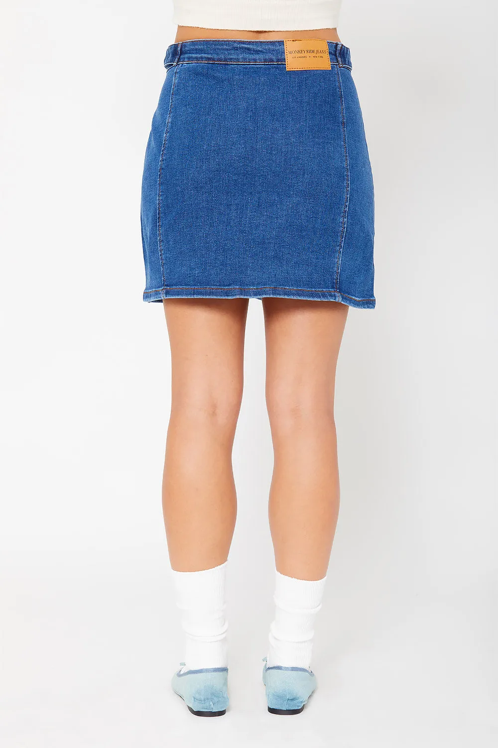 High-rise midi cargo skirt