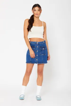 High-rise midi cargo skirt