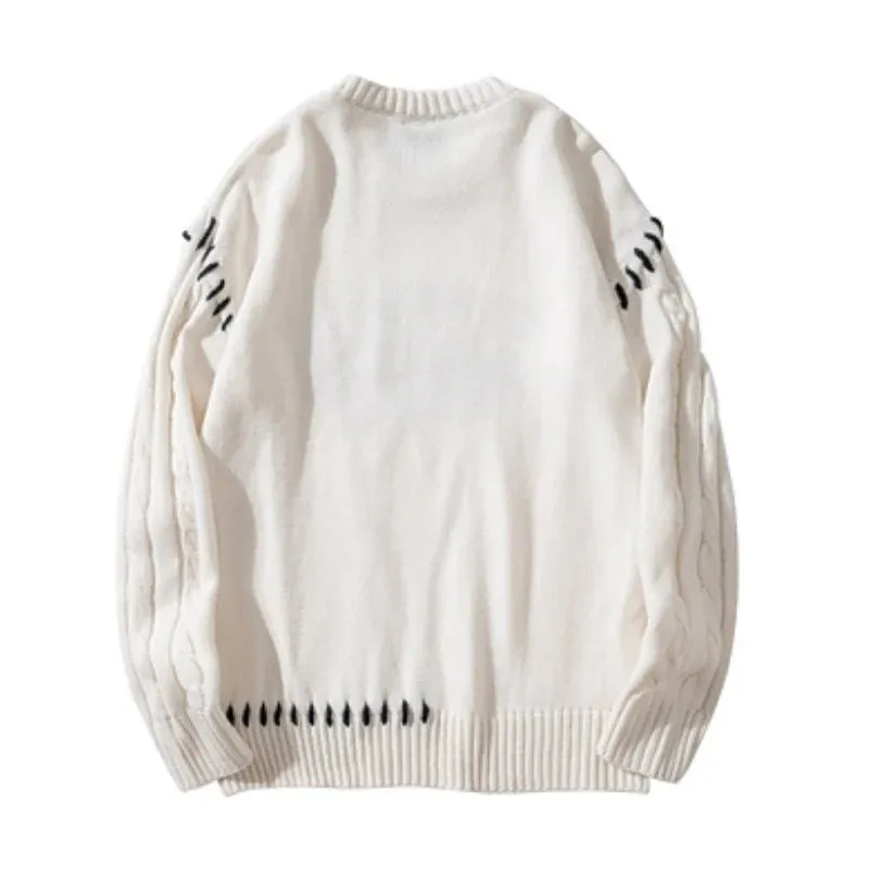 High Street Letter Embroidered Twist Sweater