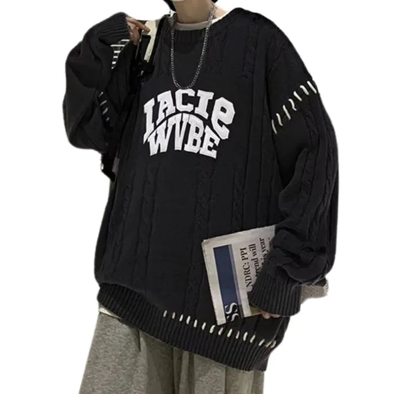 High Street Letter Embroidered Twist Sweater