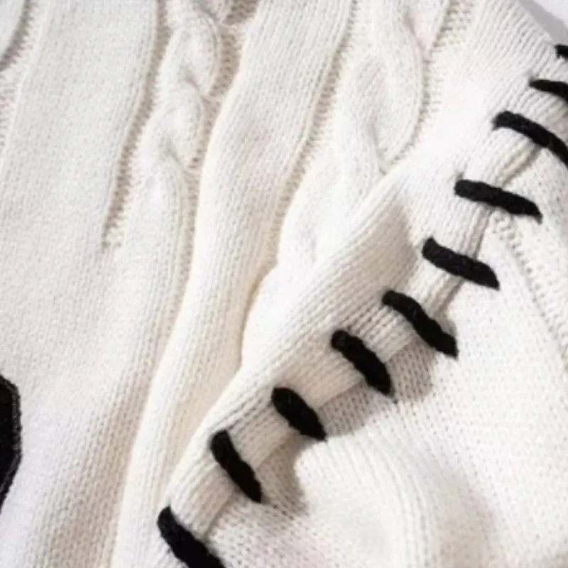High Street Letter Embroidered Twist Sweater