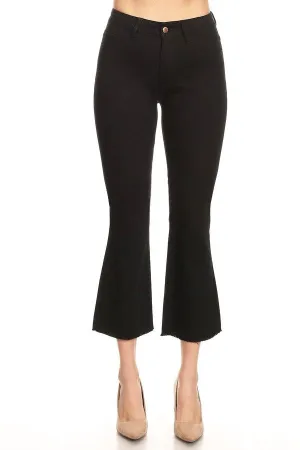 High Waisted Capris Flare in Black