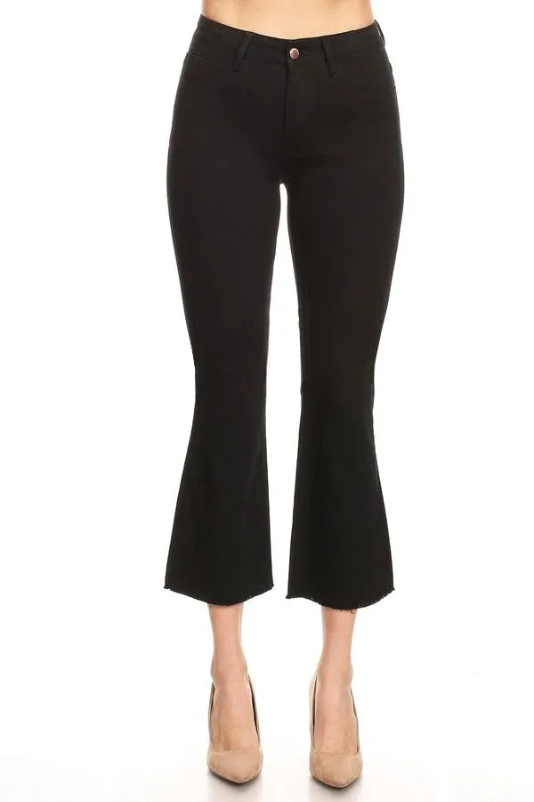 High Waisted Capris Flare in Black