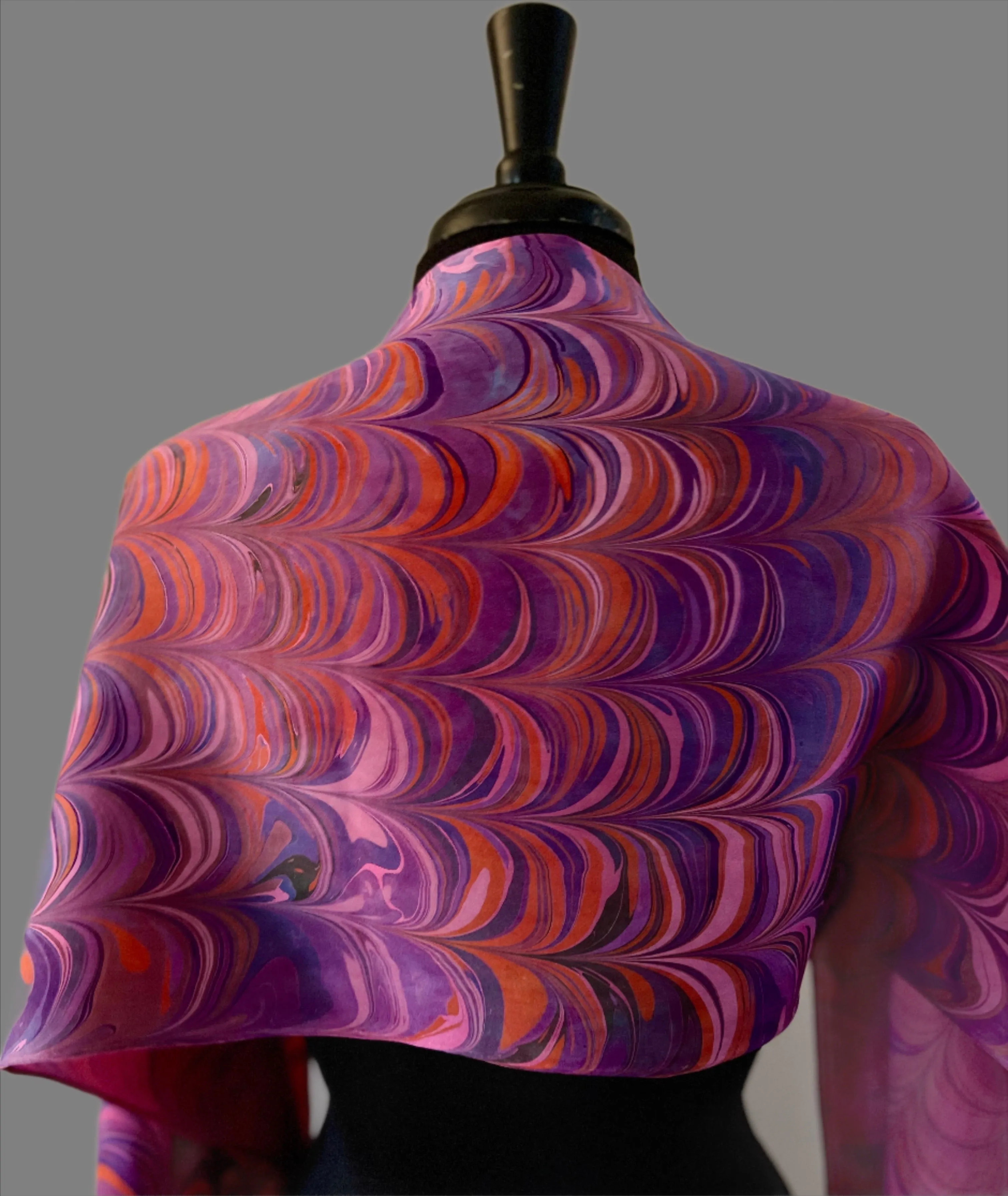 Hot Pink Big Stripes marbled Charmeuse  Silk 72x14” bold fun. This beautiful silk makes a unique dresser cover and scarf