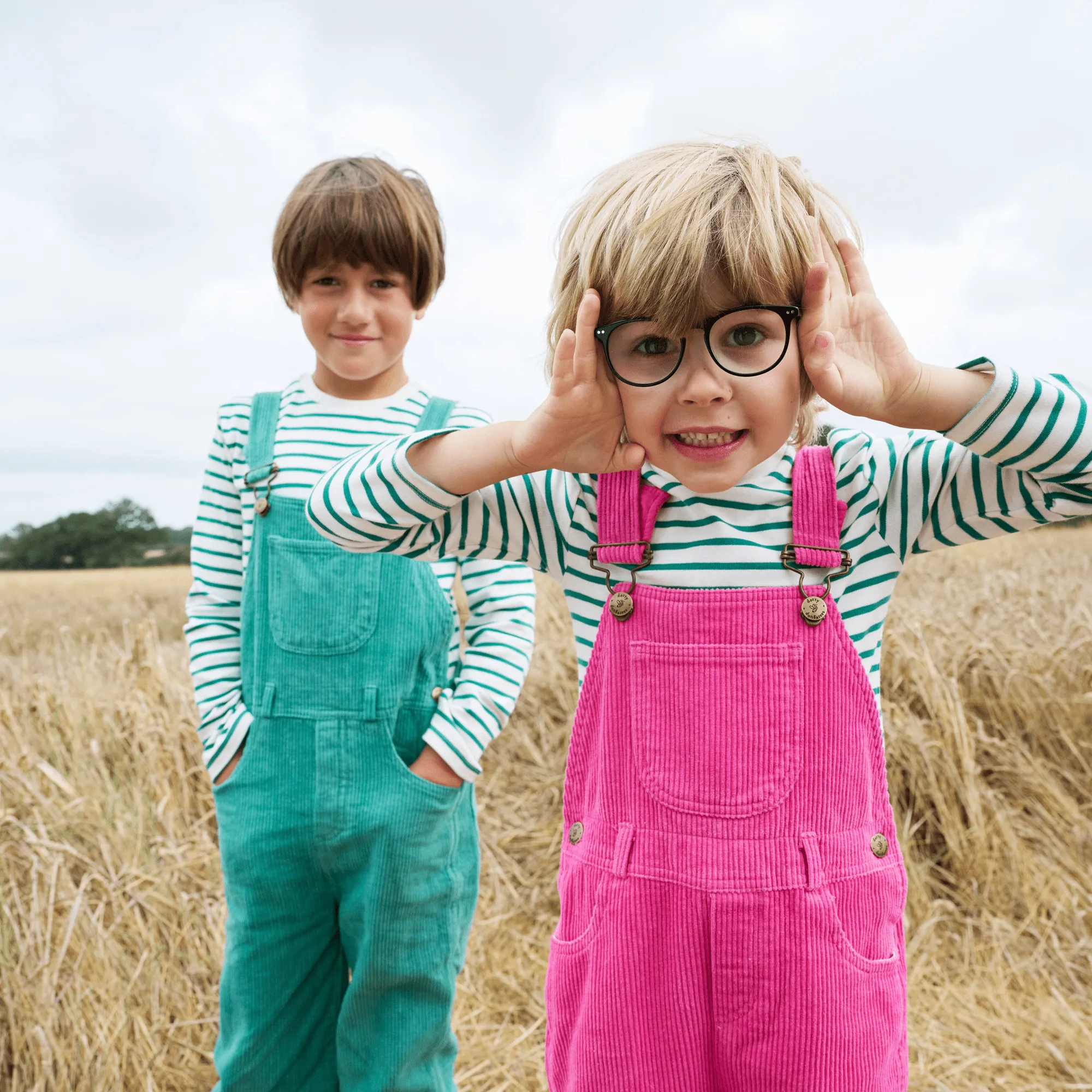 Hot Pink Chunky Cord Dungarees