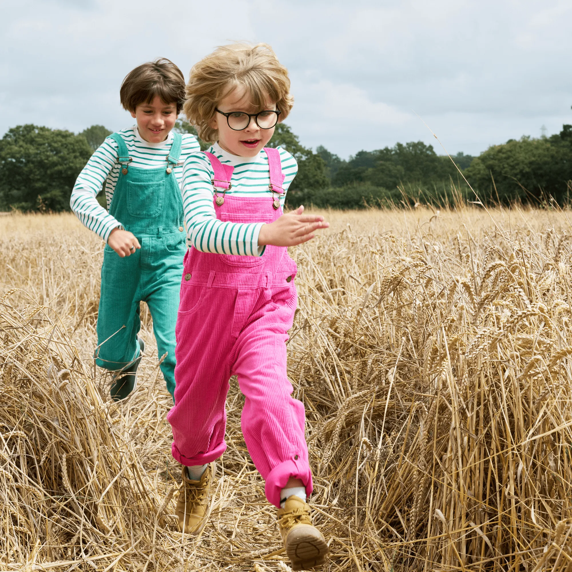 Hot Pink Chunky Cord Dungarees