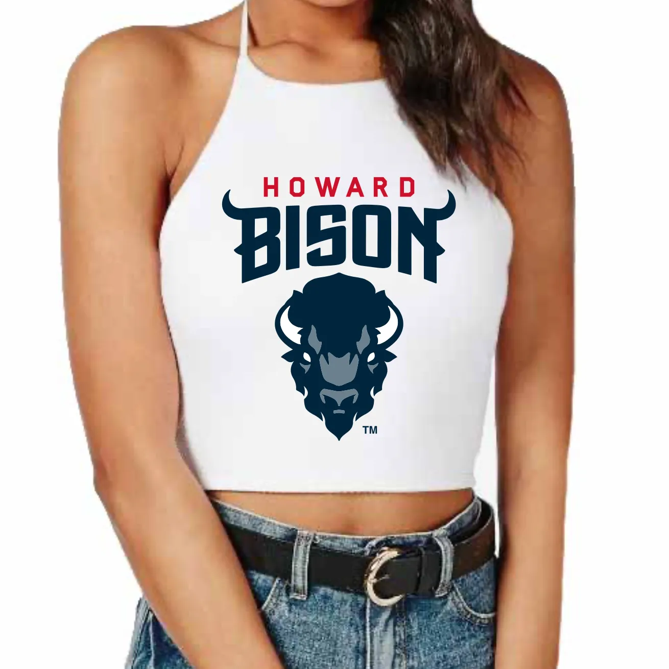 Howard Bison White Halter Top