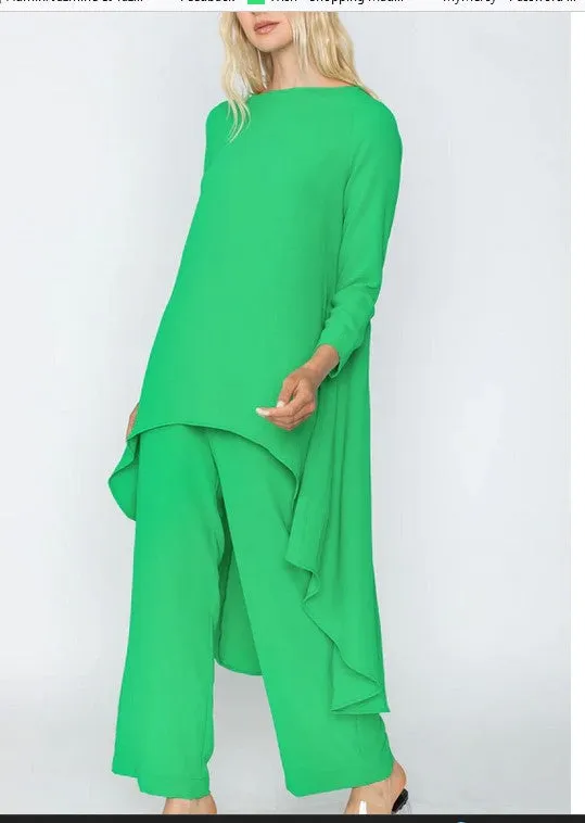 IC Collection 5680T 1PC Boat Neck Tunic With Long Sleeves