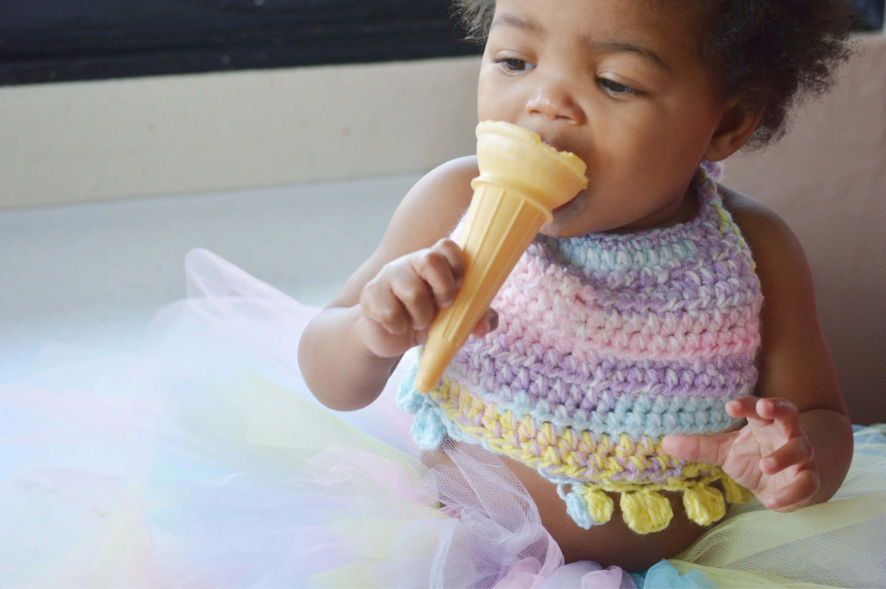 Ice Cream Pom Pom Halter Top