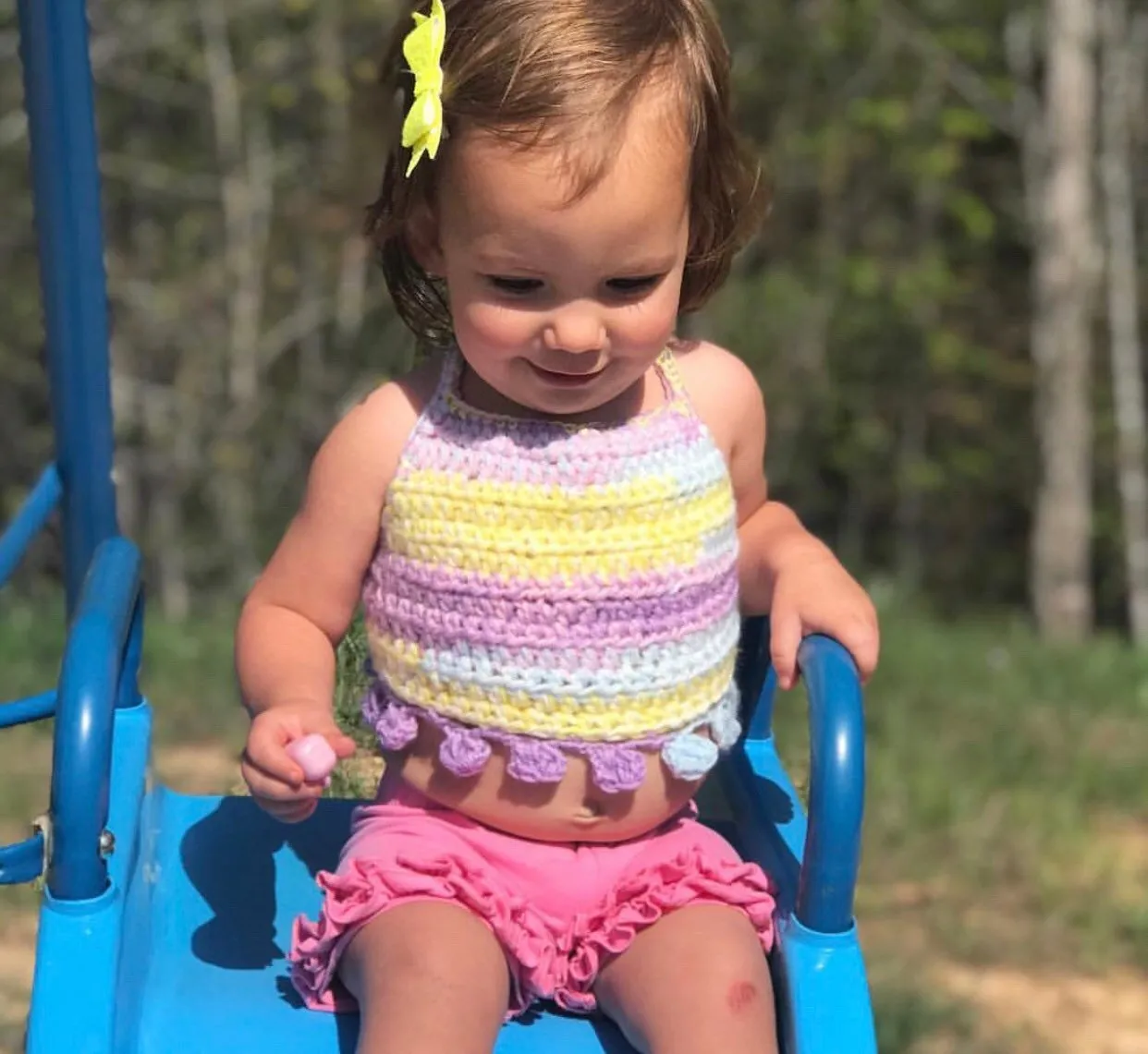 Ice Cream Pom Pom Halter Top