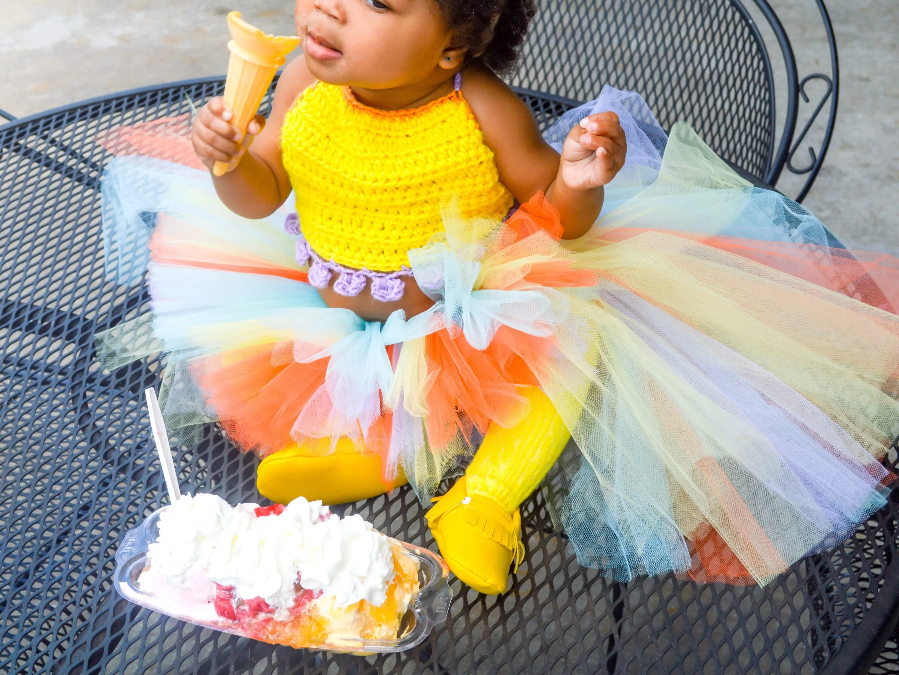 Ice Cream Pom Pom Halter Top