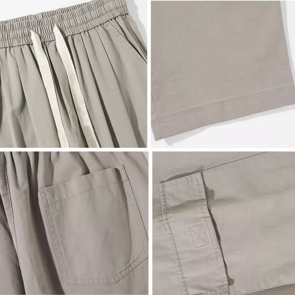 Ins Multi-Pocket Large Drawstring Cargo Pants