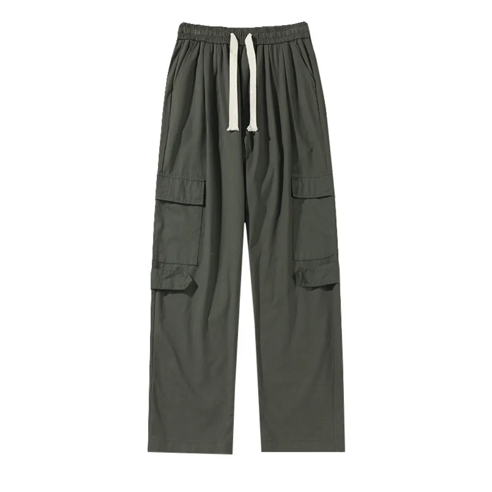 Ins Multi-Pocket Large Drawstring Cargo Pants