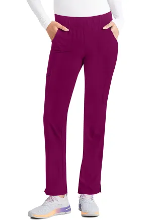 Inspira Flex IP121A Mid Rise Pull-On Straight Leg Cargo Pants Wine