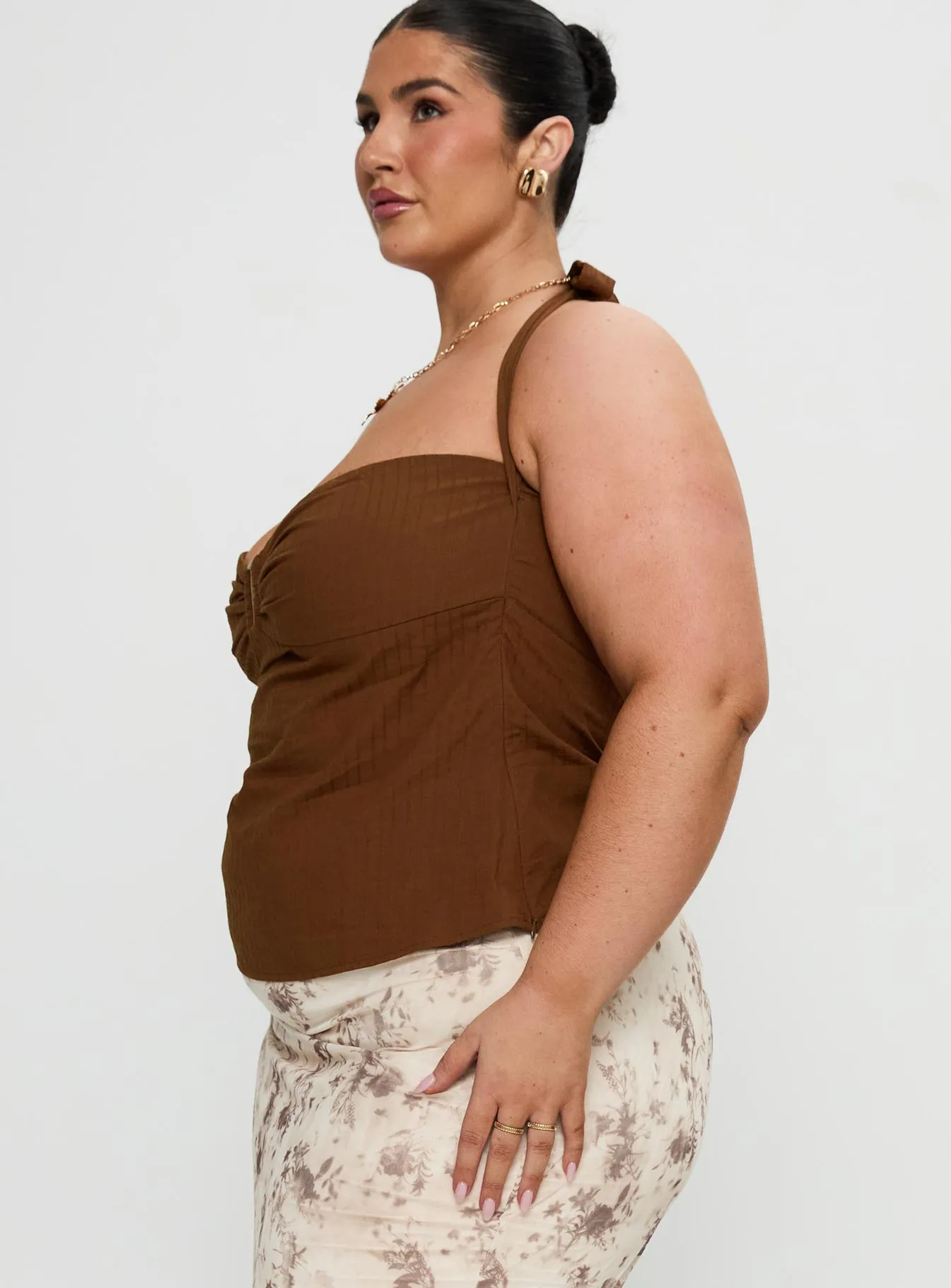 Isabetta Halter Top Chocolate Curve