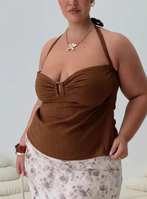 Isabetta Halter Top Chocolate Curve